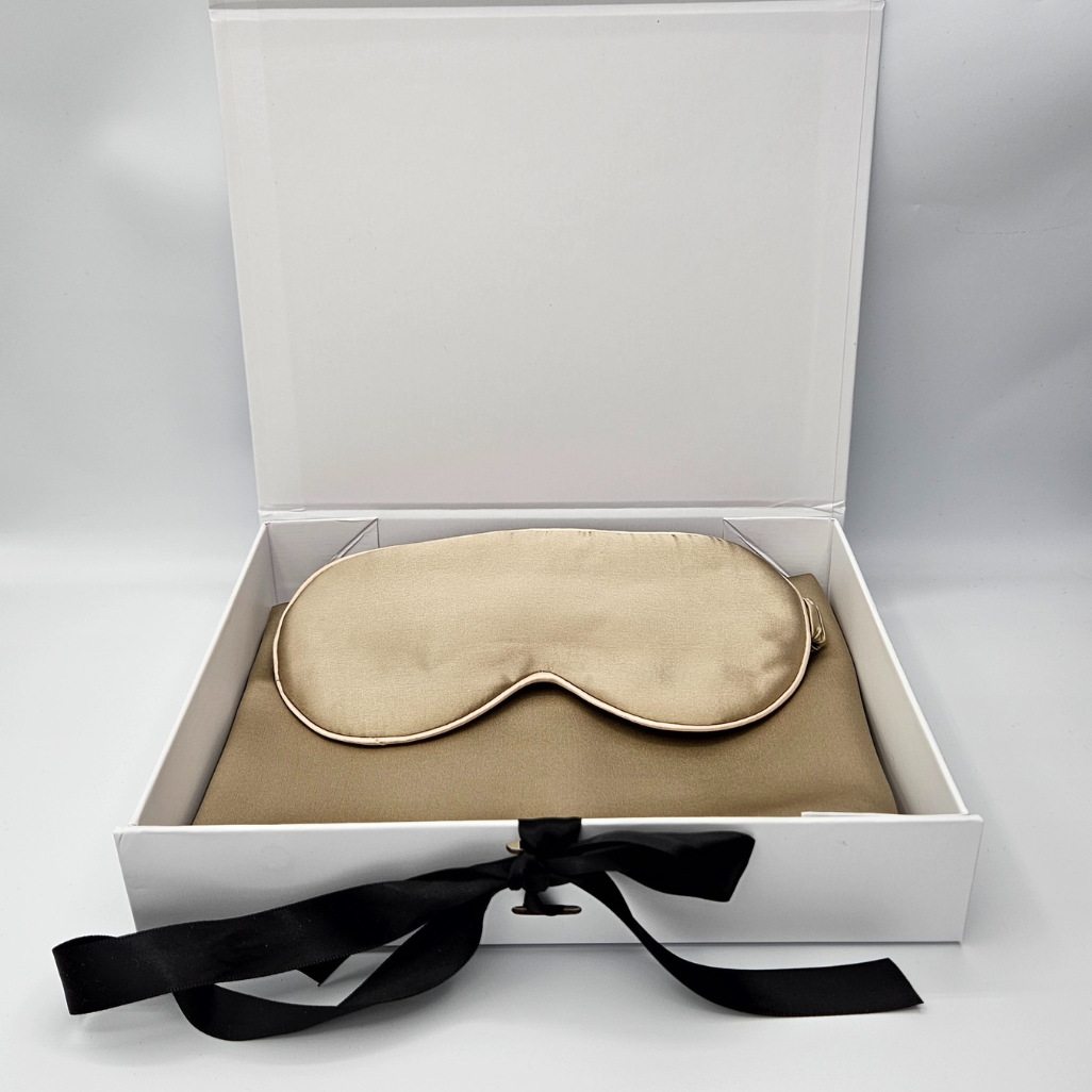 طقم أغطية وسائد حريرية مقاس 65×65 سم مع قناع النوم