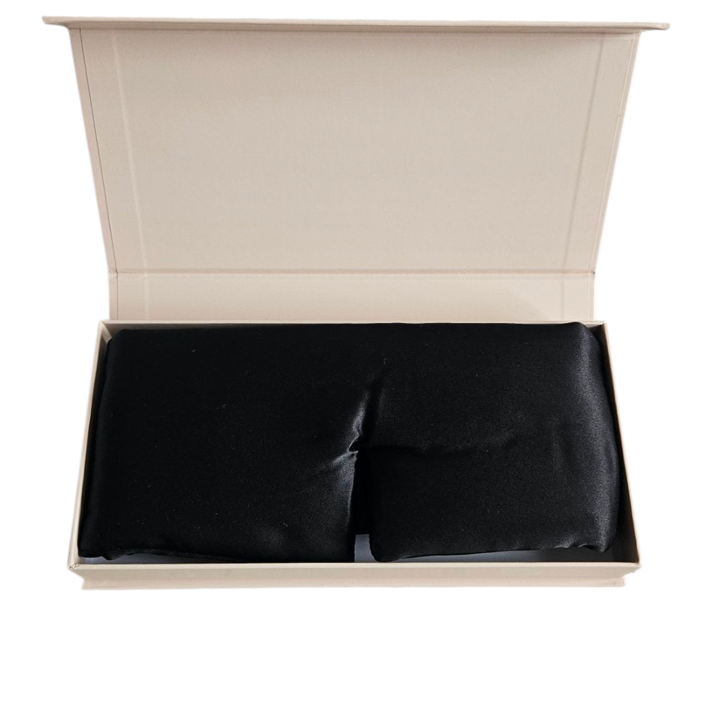 Kit de voyage – Oreiller en soie & masque de nuit ajustable