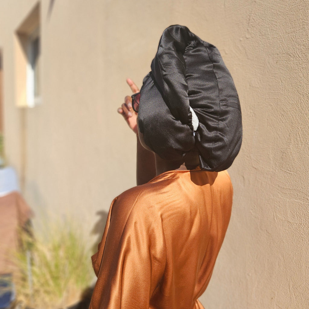 عمامة منشفة ذات وجهين مصنوعة من الألياف الدقيقة والحرير 19 مم - رعاية مثالية بعد الاستحمام