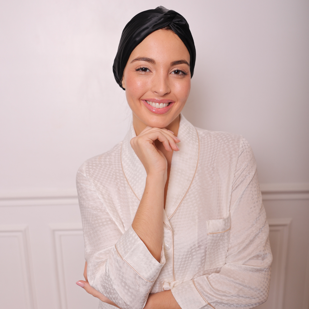 Turban protecteur en soie de nuit 19 Momme – Élégance et soin pour vos cheveux