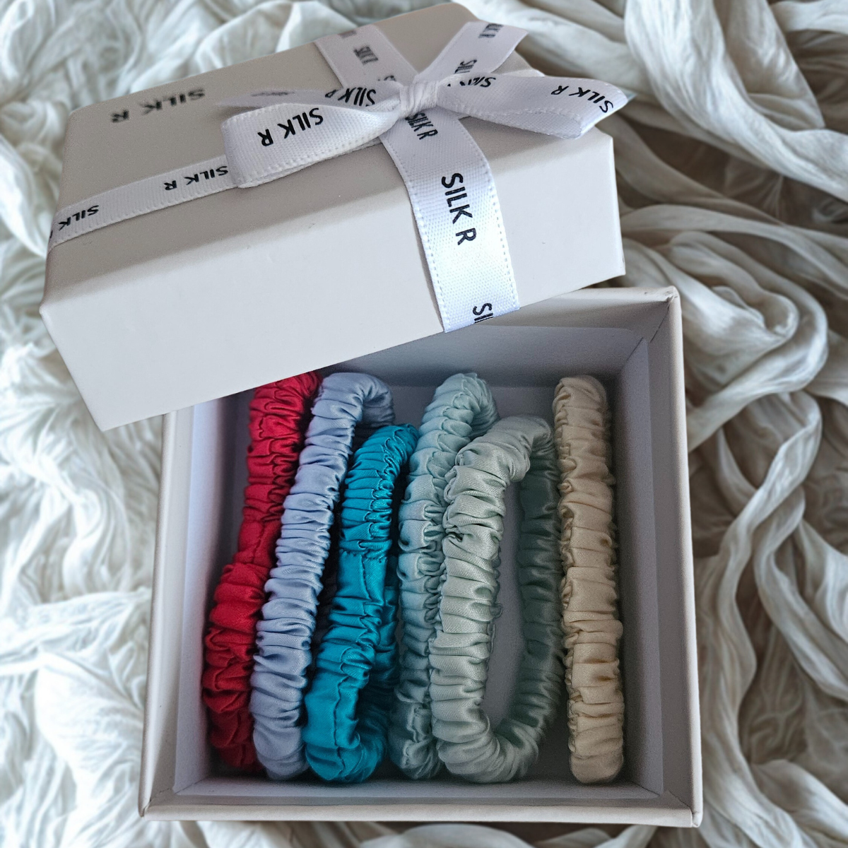 Lot de 6 élastiques en soie – Couleurs pastel estivales